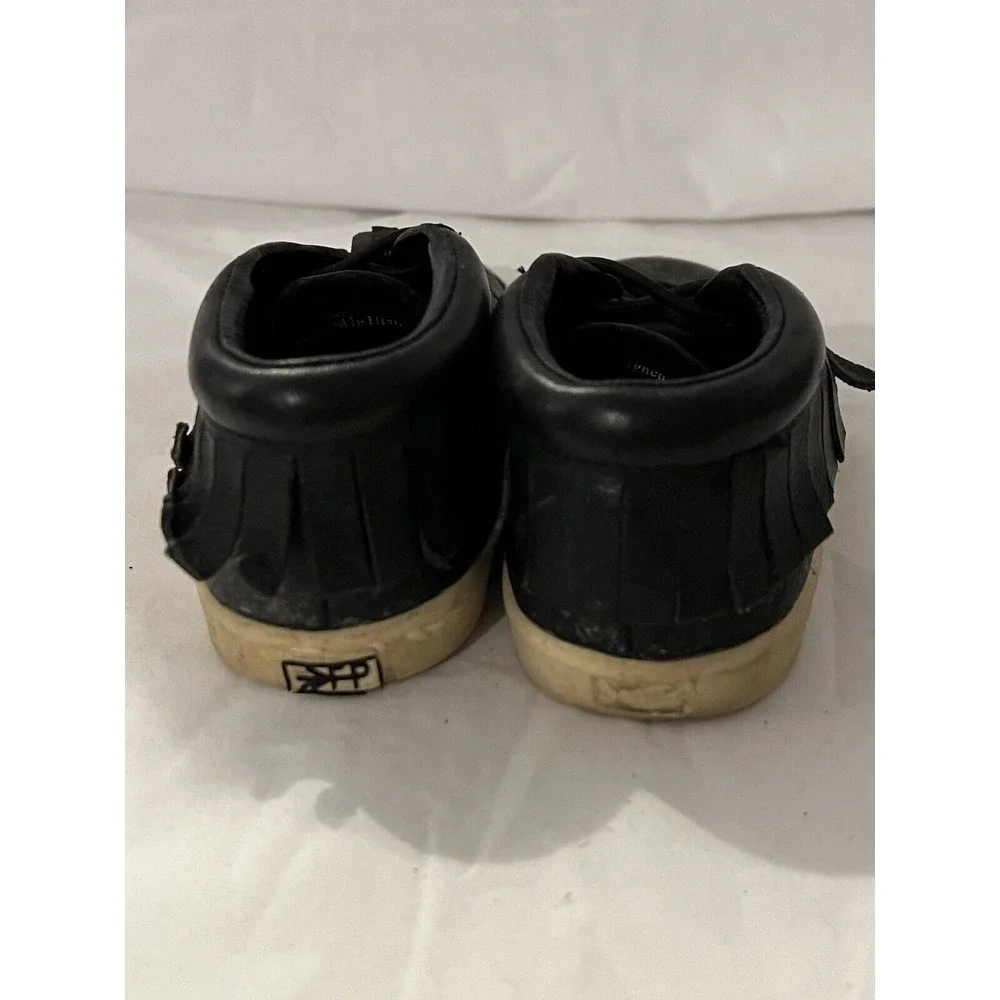 Freshly Picked Girls Black‎ Sneakers Shoes Fringe Leather Size 7
